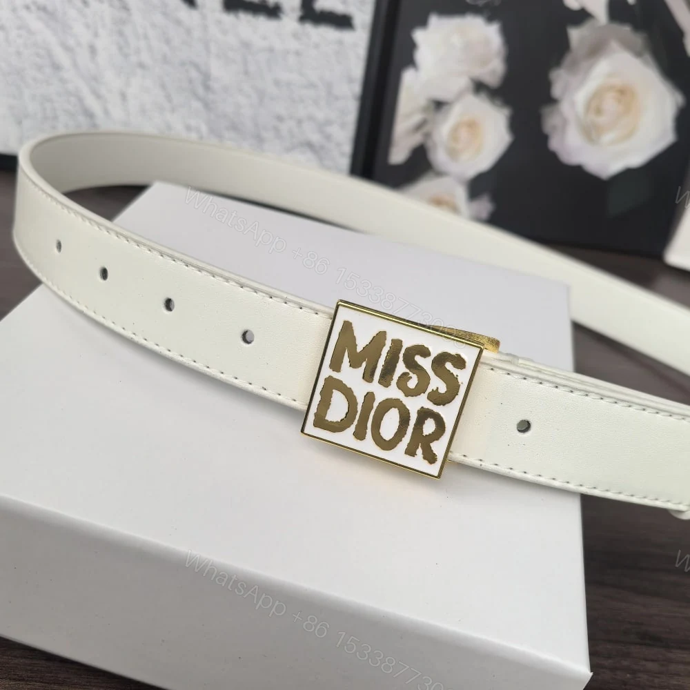 View 4 of DIOR MISS DIOR GRAFFITI BELT WHITE 30MM B0598UMODM030 E01