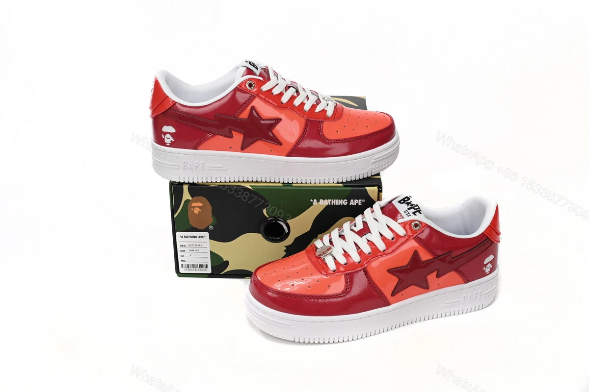 View 2 of Ape Bape Sta Low White Dark Red Mirror Surface 1H20 191 046