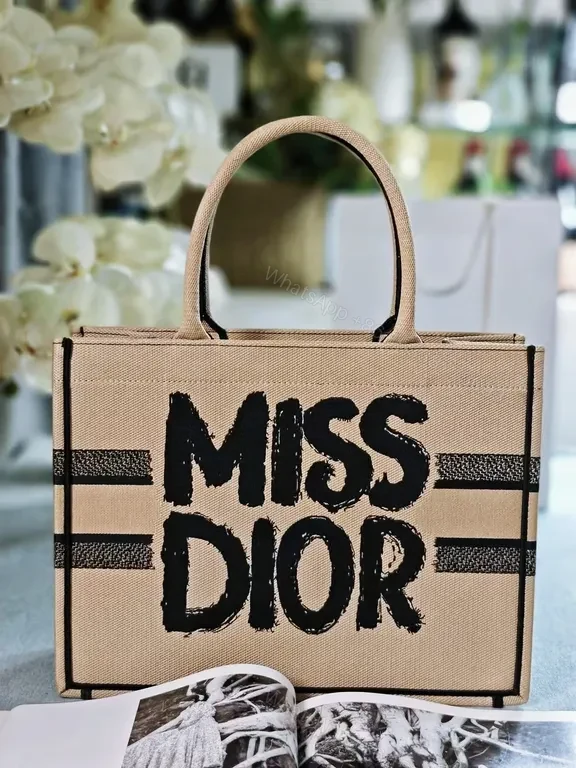 Chic Canvas Tote: Graphic Miss Dior-Style Everyday Carry — view 1