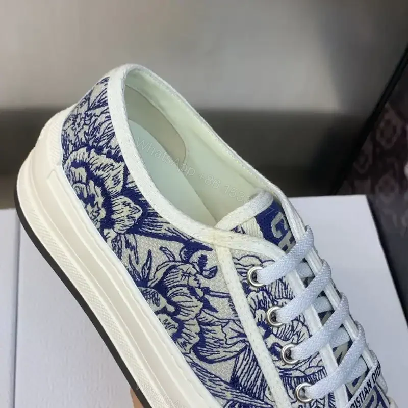 View 3 of WALK’N’DIOR PLATFORM SNEAKERS UNISEX JARDIN D’HIVER EMBROIDERED BLUE – CD187