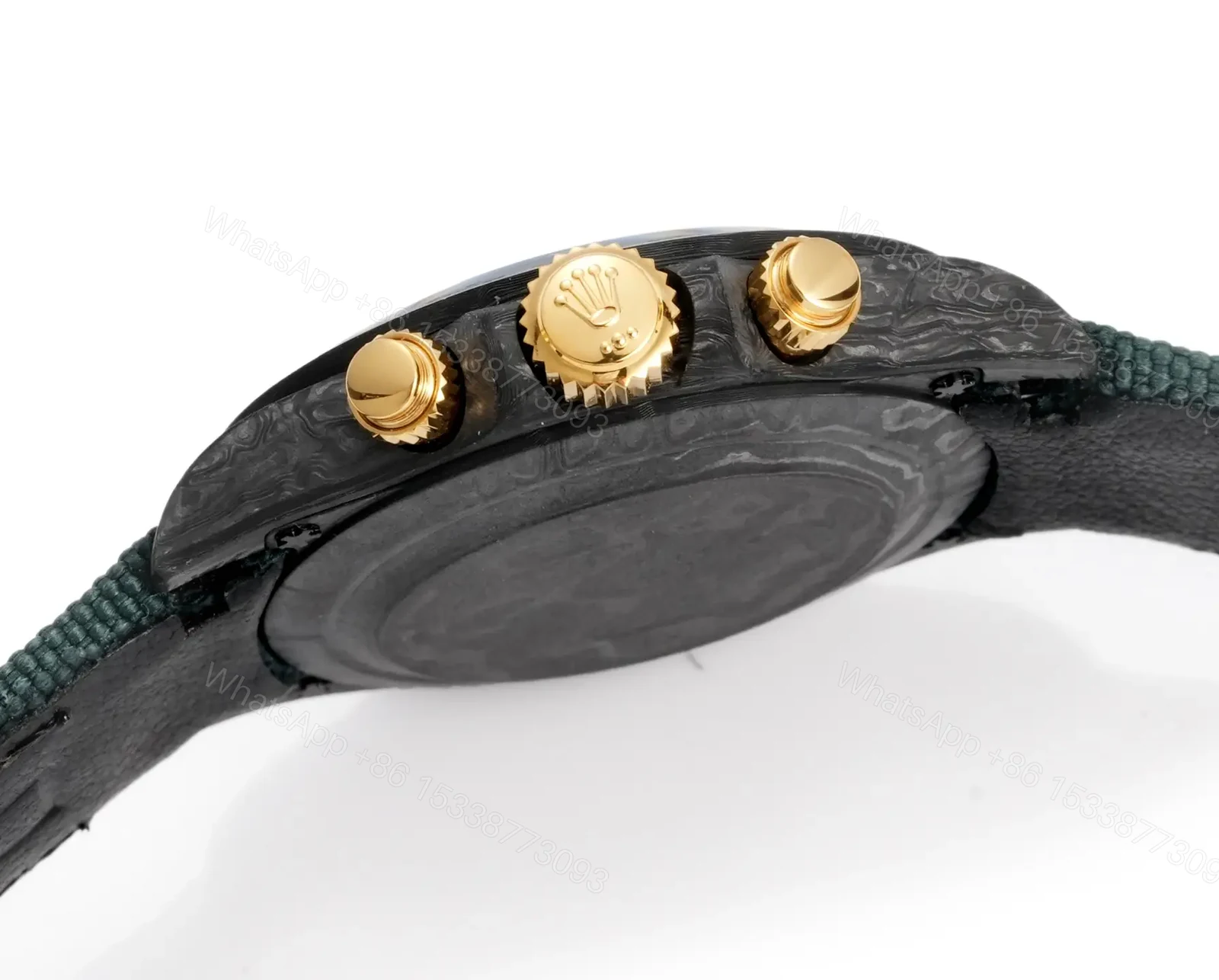 View 6 of Best Rolex Daytona Carbon Fiber Green Strap replica 40MM Skeleton Dial Edition RG-DAYTONA-CARBON-GREEN-STRAP-40