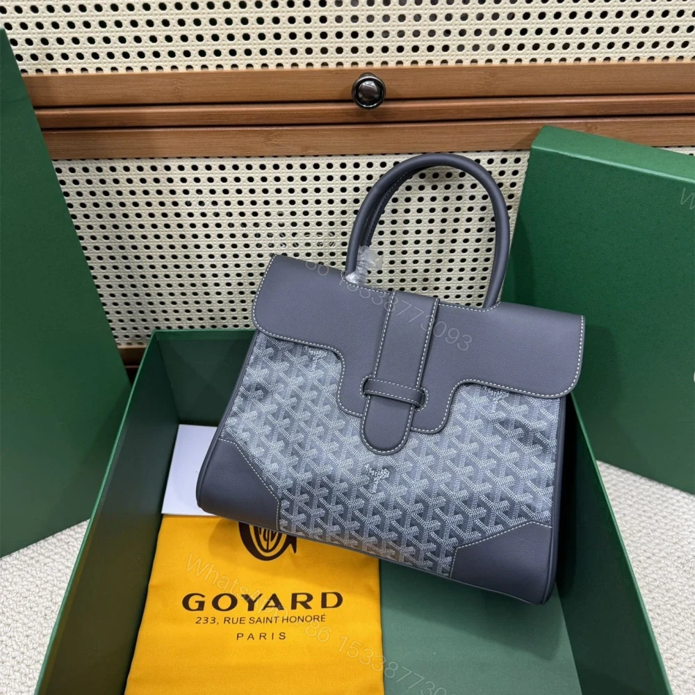 View 3 of 高仿Goyard*SAIGOC6手提托特包雙拼灰色大號免檢版