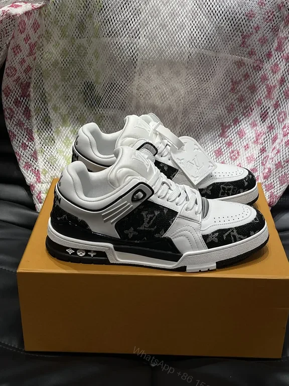 View 8 of White-Calibre Luxe Sneakers with LV Accents