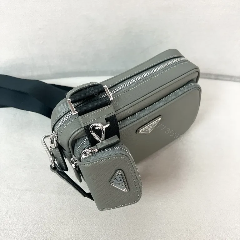 View 8 of Prada Saffiano Compact Luxury Crossbody: Subtle Texture