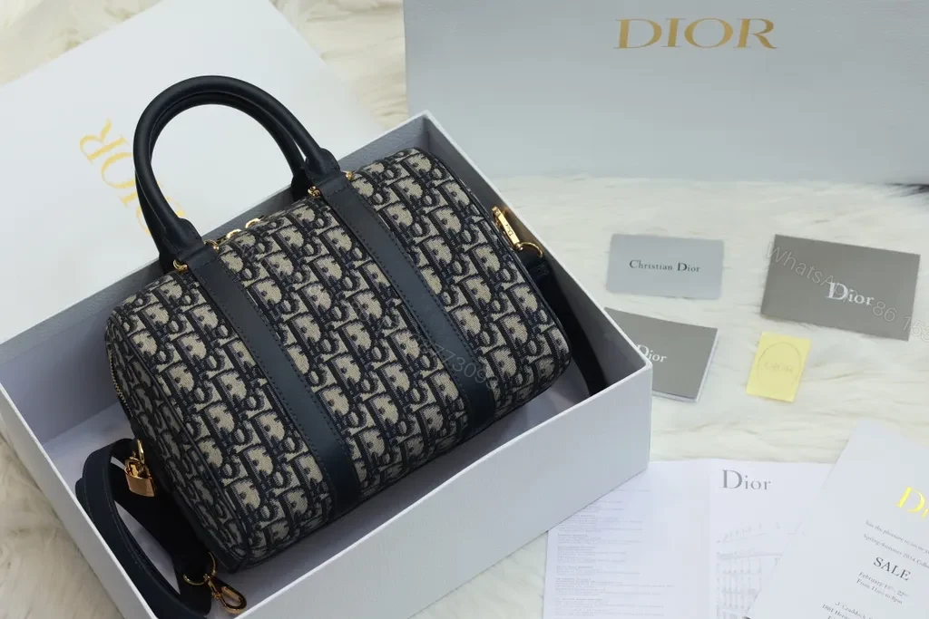 View 2 of Chic Dior Monogram Gold-Accent Handbag - Everyday Luxury
