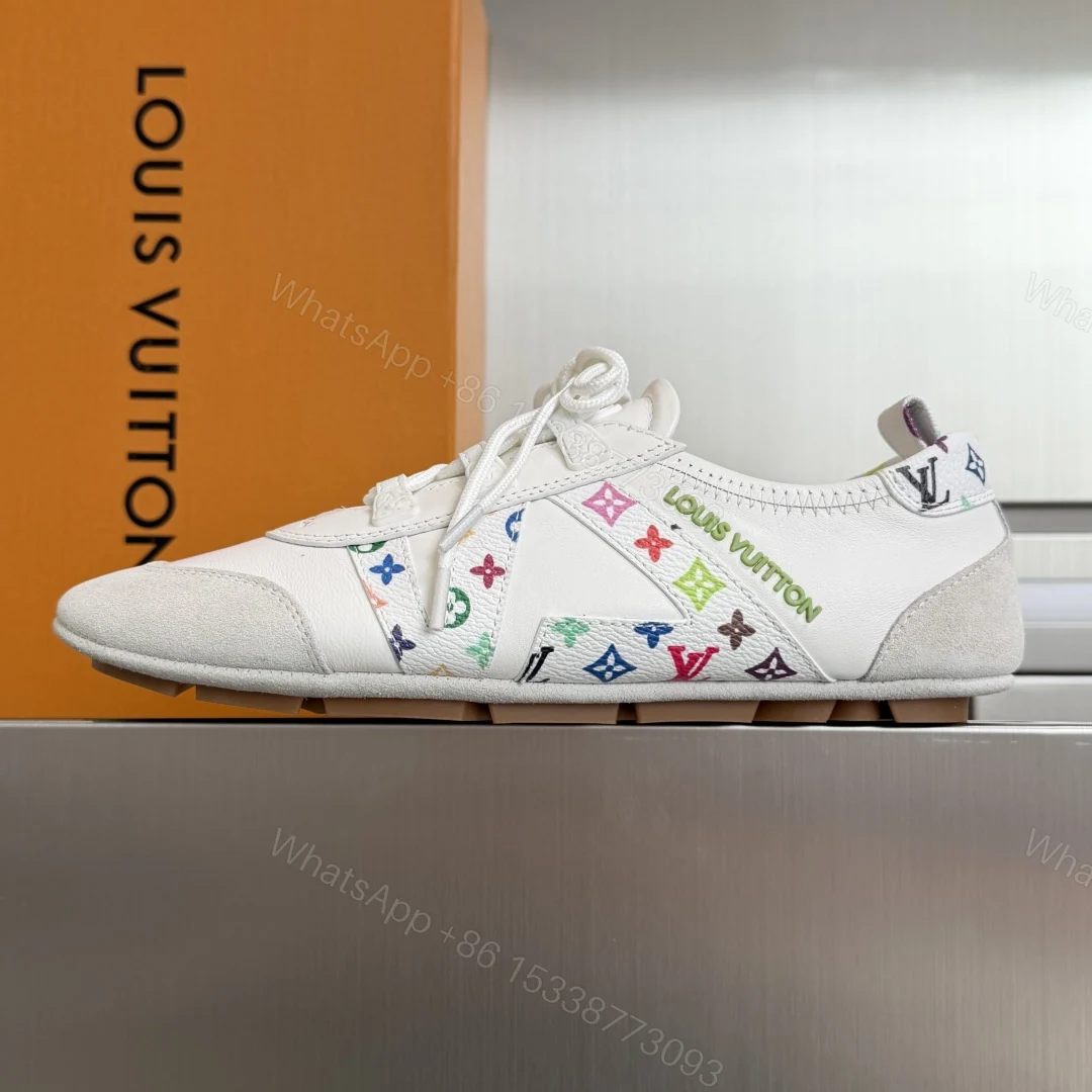 View 2 of white leather Louis Vuitton Sneakerina trainers