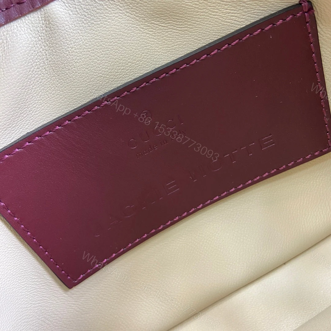 View 7 of JACKIE NOTTE MINI BAG 19 IN BURGUNDY RED CALFSKIN GOLD HARDWARE