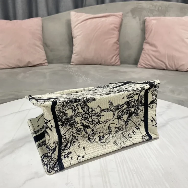 View 4 of Statement Pattern Tote: Graphic Dior-Inspired Canvas Tote