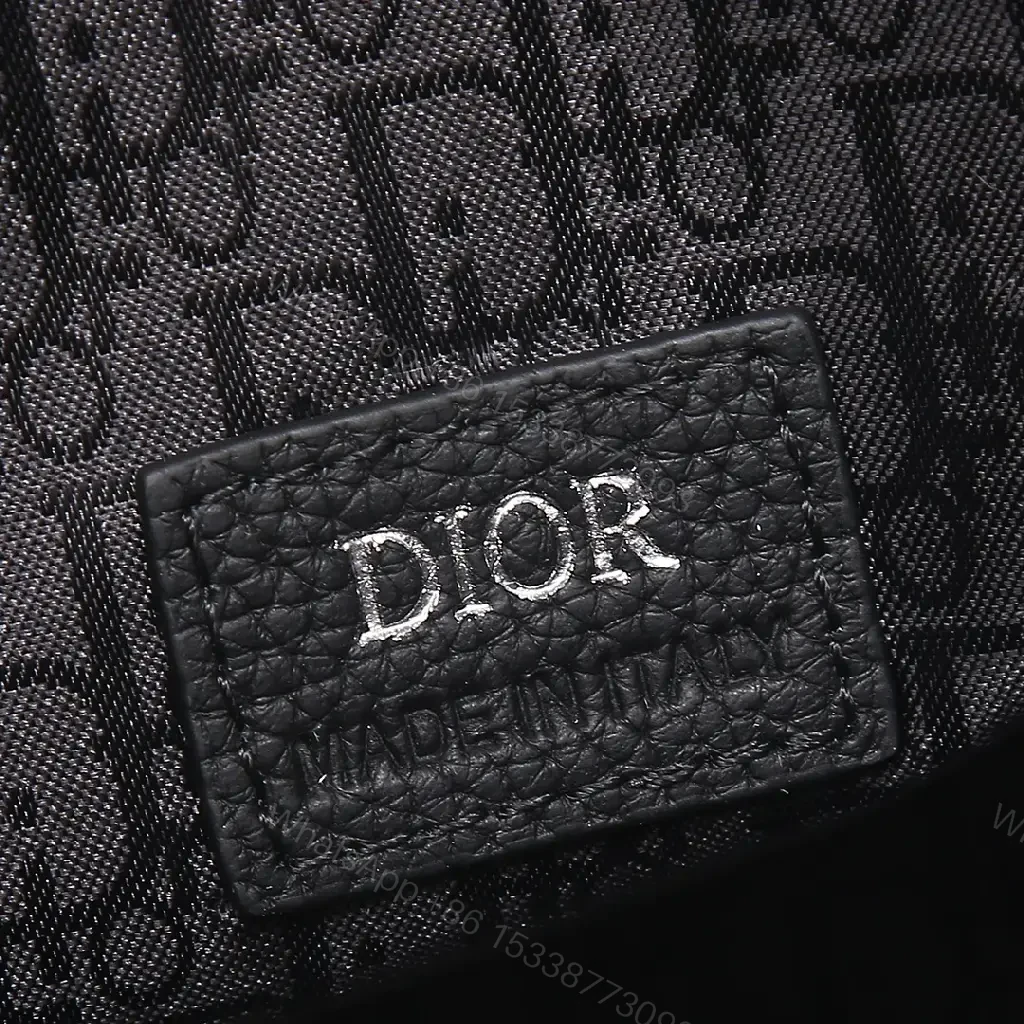 View 5 of Chic Black Monogram Crossbody with Textured Leather Flap