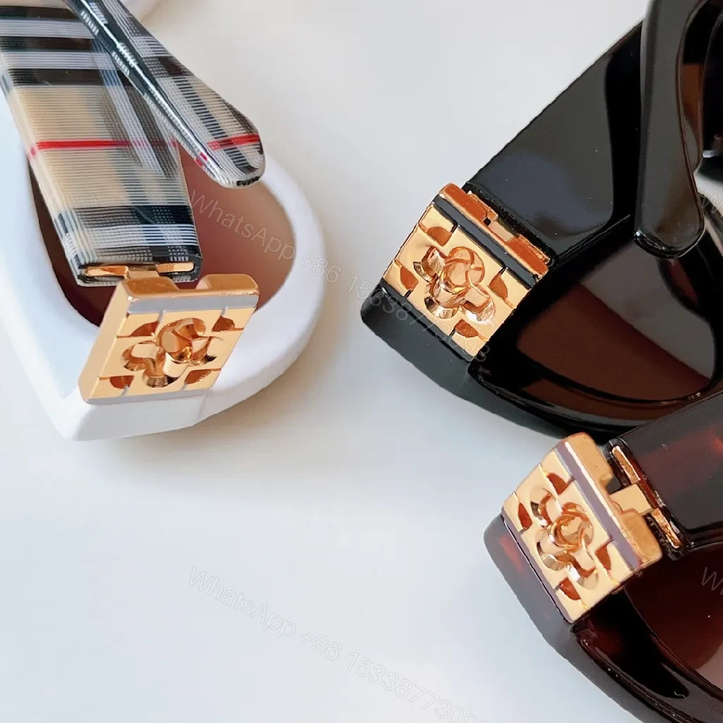View 7 of Bold Acetate Cat-Eye Sunglasses: Signature Plaid Detailing
