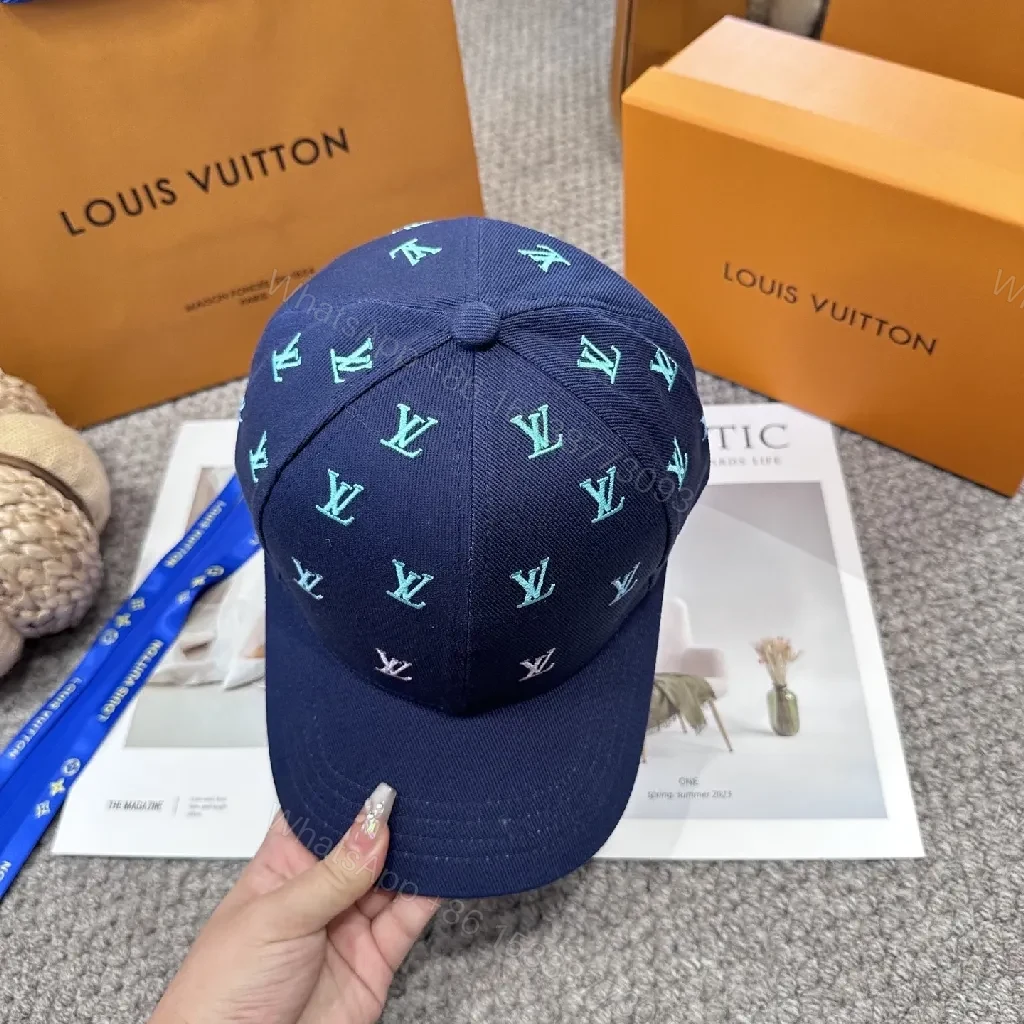 View 7 of Navy Canvas Cap – Modern Monogram Minimalist Luxury Cap
