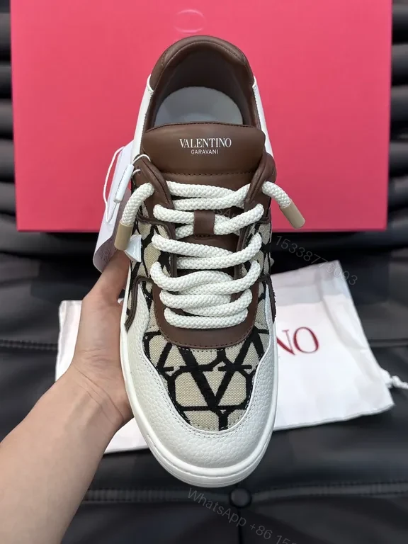 View 8 of Valentino Garavani High-Top Sneakers: Brown Leather Luxe