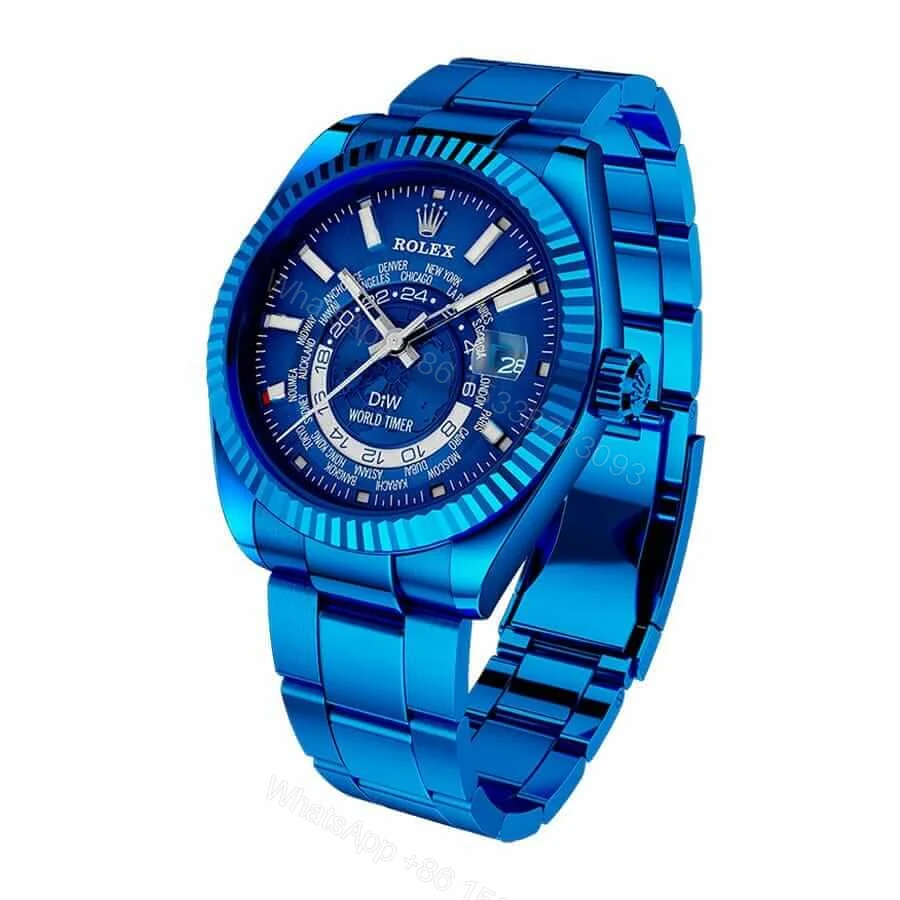 View 2 of Rolex Sky-Dweller 326934 World Timer Blue DLC Super Clone