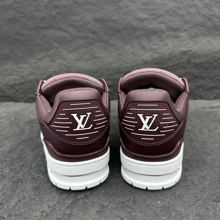 View 2 of Louis Vuitton-Inspired Burgundy Leather High-Tops â€“ Comfort-Driven Style