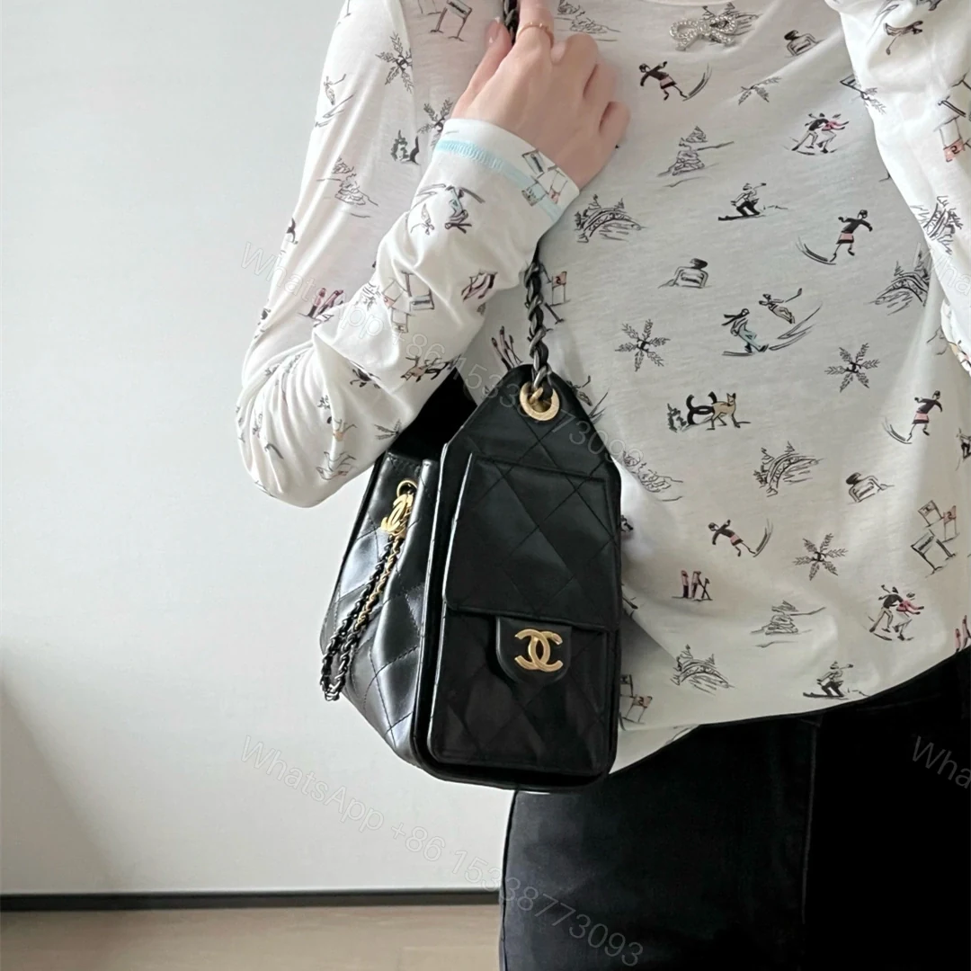 View 26 of 高仿Chanel*26C/25Bag系列AS5631鴛鴦皮穿鏈手袋Mini黑色免檢版
