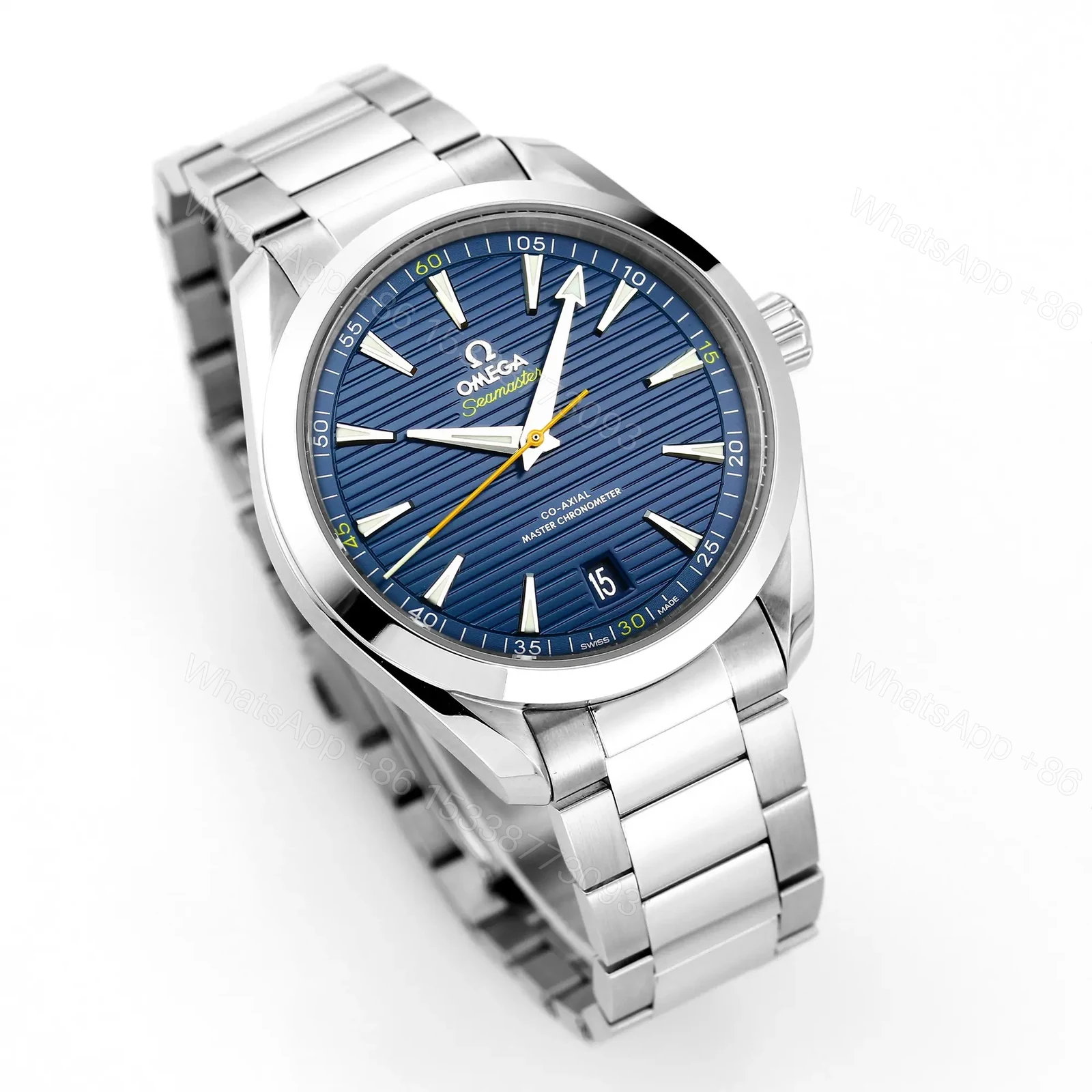 View 3 of Omega Seamaster Aqua Terra 150M Co-Axial Master Chronometer 41mm Blue Dial Stainless Steel Watch