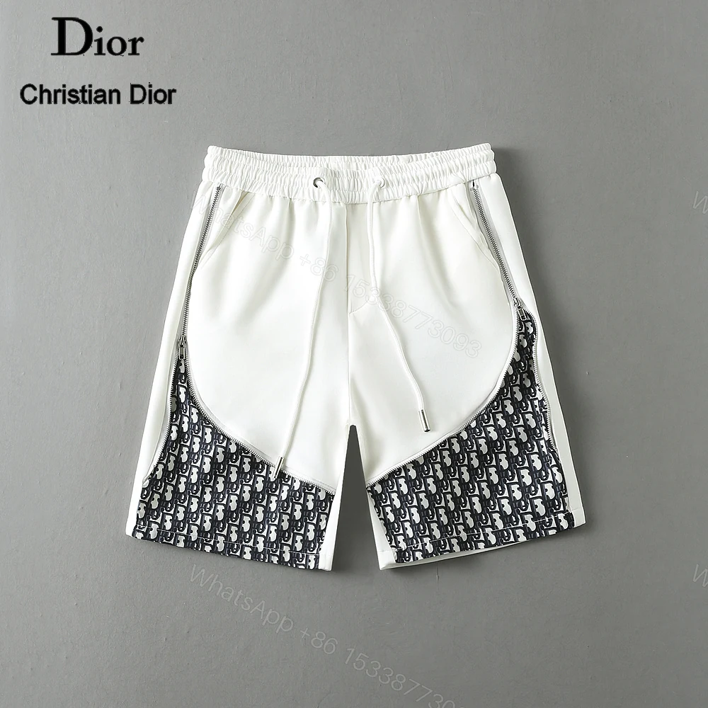 DIOR原單拉鍊拼接運動短褲高端老花五分褲 — view 1