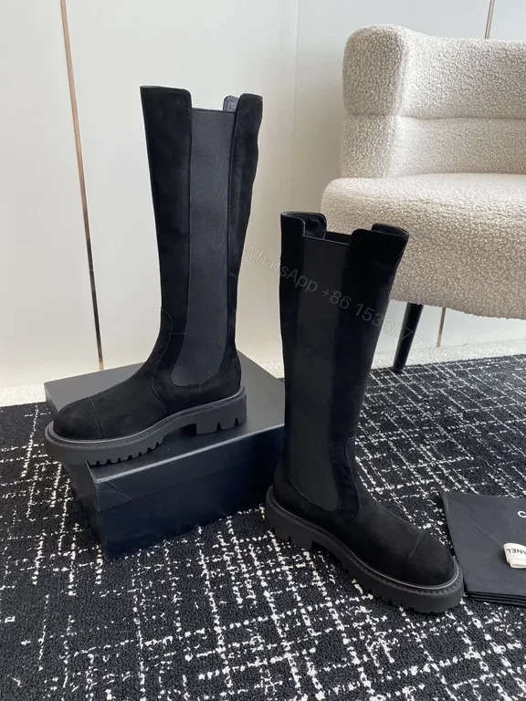View 9 of Chic Suede-Knit Knee-High Boots: All-Day Comfort