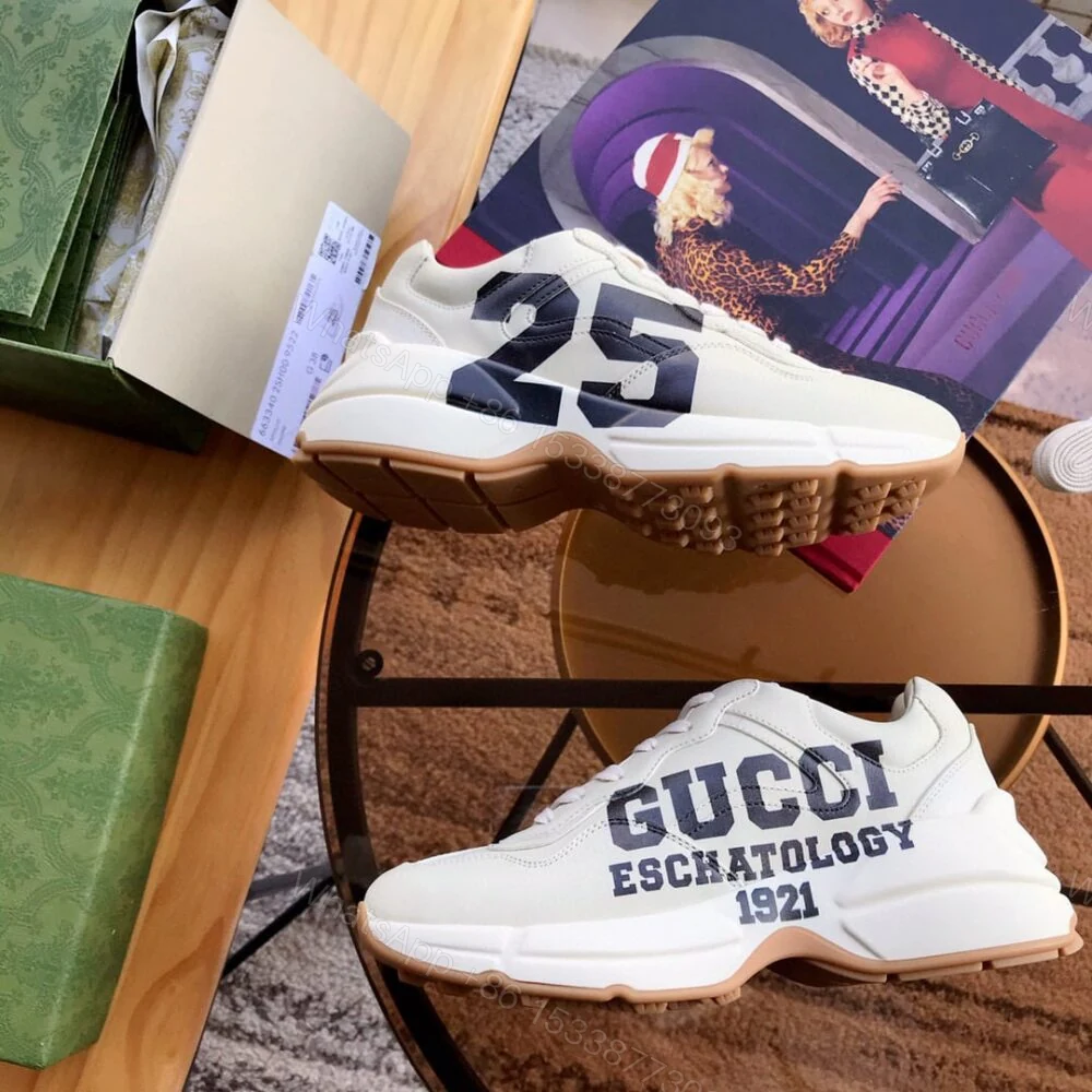 View 4 of Gucci Rhyton Sneaker With ’25’ ‎663339 2SH00 9522