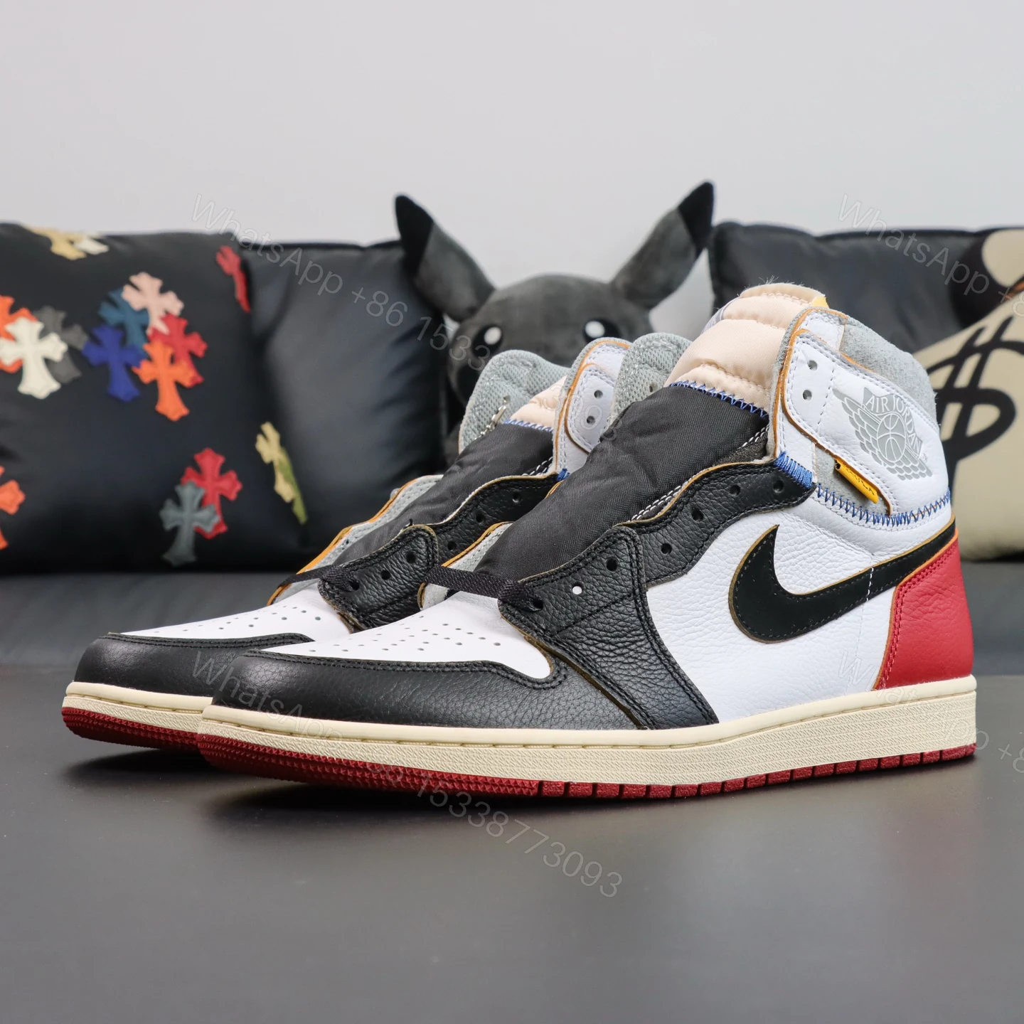 View 9 of Jordan 1 Retro High Union Los Angeles Black Toe