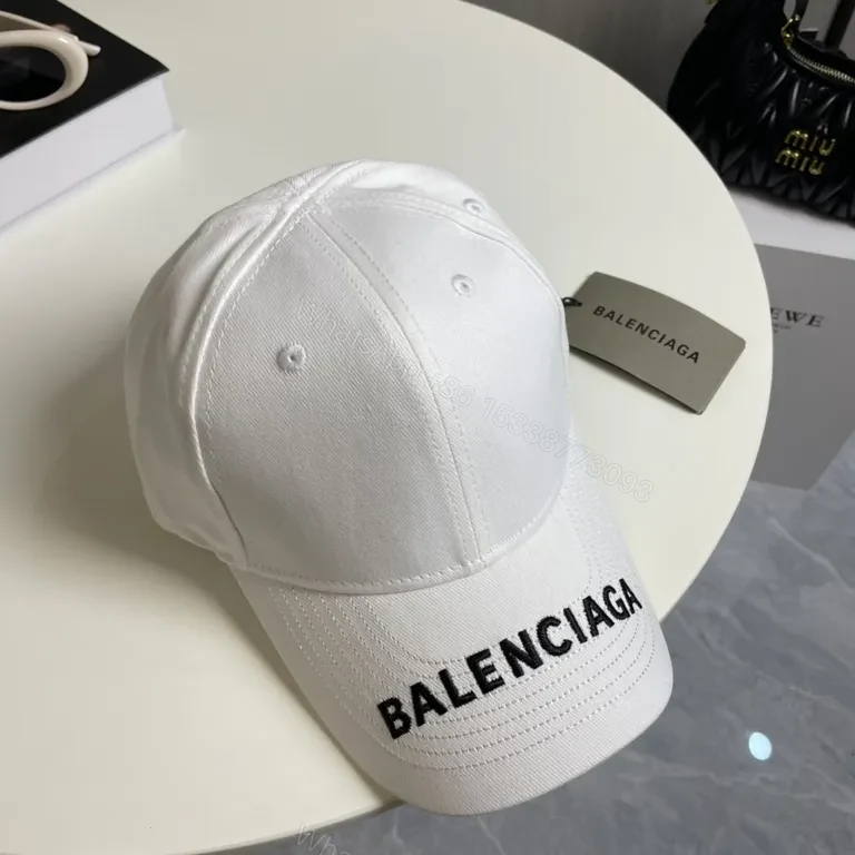 View 6 of Custom White Balenciaga Cap - Minimalist Embroidery, Premium Comfort