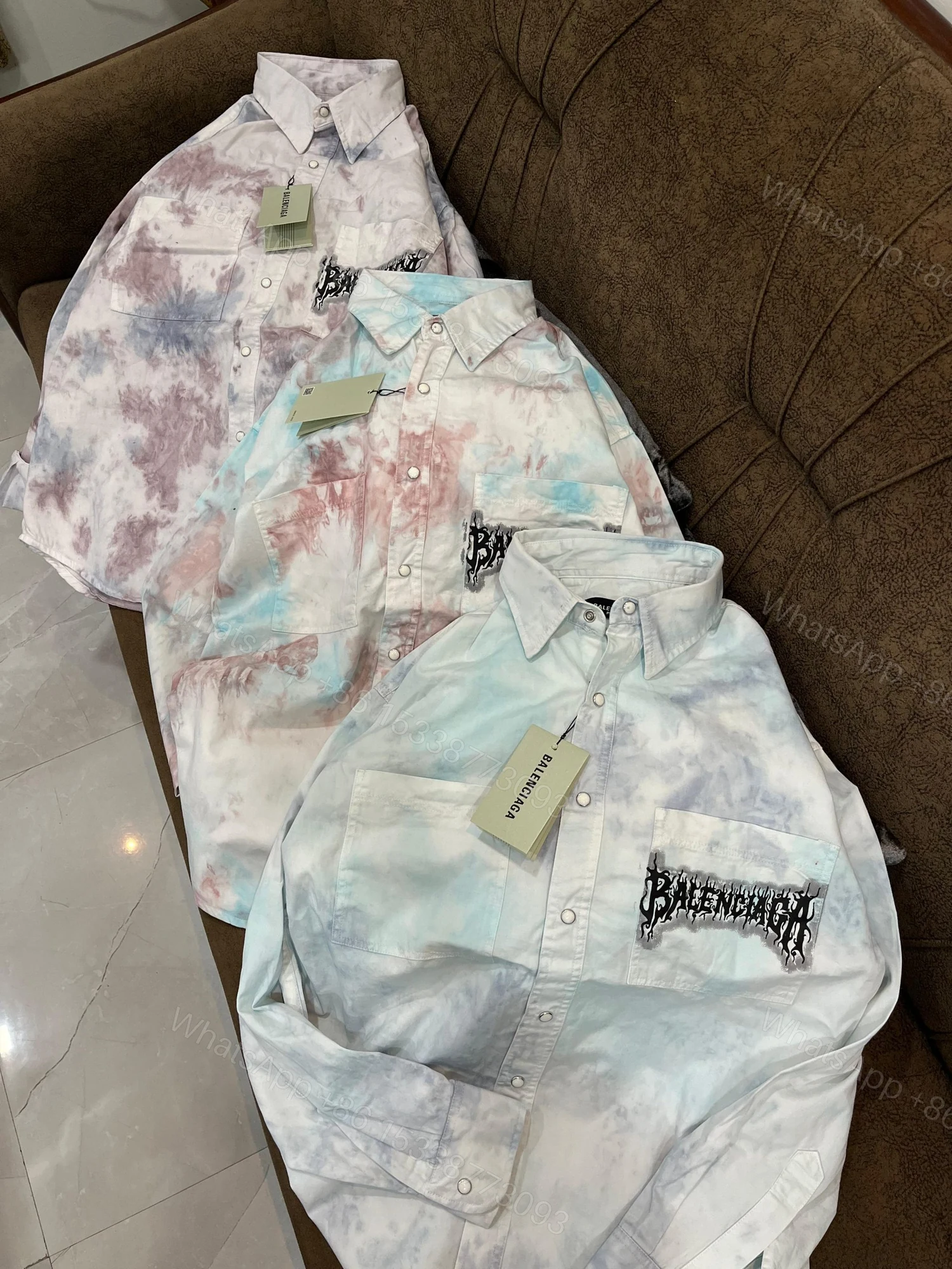 FIRST COPY Balenciaga Tie Die Print Cargo Style Shirts — view 1