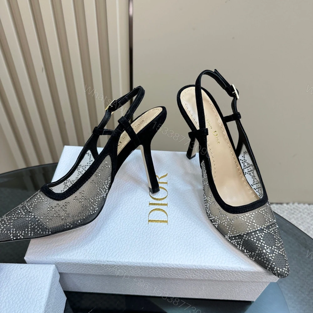 View 2 of 高仿Dior*Capture系列KCV303網鑽細高踭鞋10CM黑色免檢版