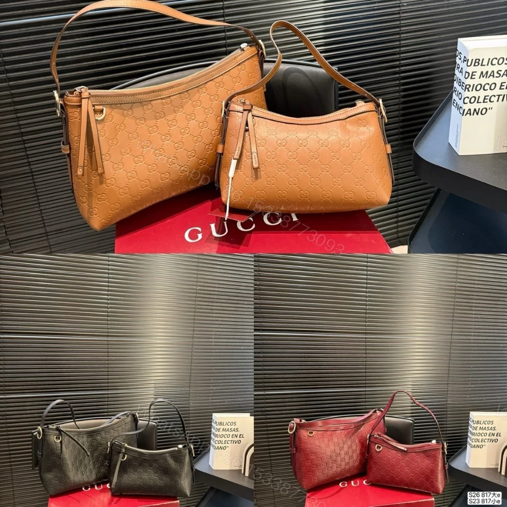 View 8 of Gucci GG Emblem Medium Shoulder Bag Red 29Cm