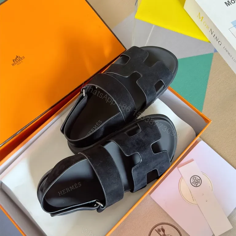 View 3 of Bold Hermes-Inspired Sandals: Architectural Cutouts, Leather
