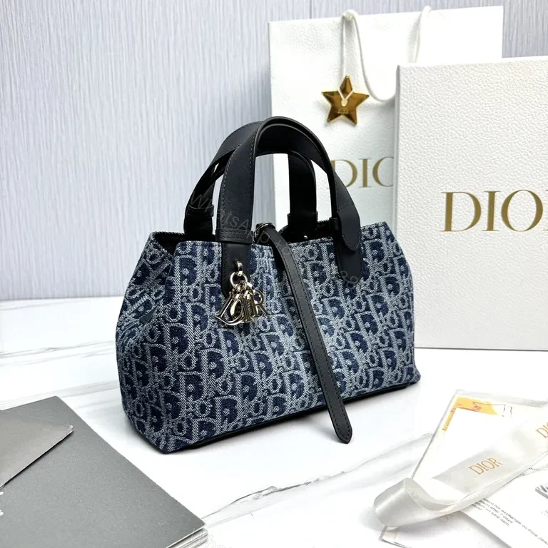 View 8 of Denim Jacquard Luxe Handbag: Modern Texture, Everyday Luxury