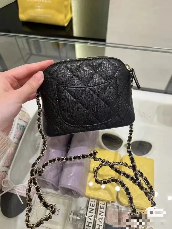 View 8 of Chic Quilted Crossbody: Black Caviar Leather, Minimalist Luxury