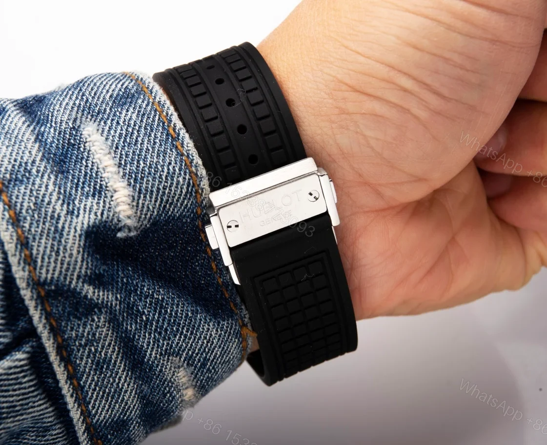 View 8 of Hublot Square Bang Unico Replica 42MM Premium Grey Rubber Strap Edition RG-HUBLOT-SQUARE-GREY-42