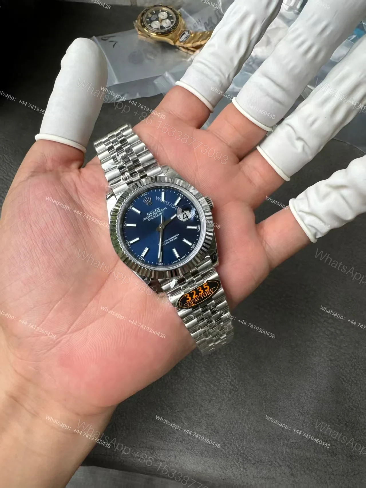 View 10 of Rolex Datejust M126334 Blue Dial 1:1 Replica Jubilee 41MM 3235 Movement Super Clone Watch