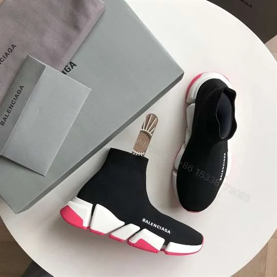 View 5 of BALENCIAGA SPEED 2.0 SNEAKER IN BLACK, WHITE AND RED RECYCLED KNIT – BB144