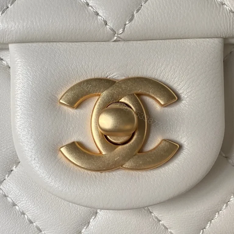 View 9 of White Quilted Flap Bag with Gold Chain â€“ Luxe Everyday Accessory