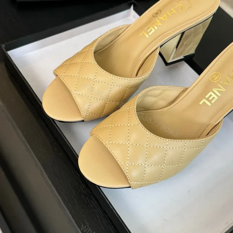View 4 of Soft-Tone Quilted Slides: Premium Leather, Open-Toe, Comfort