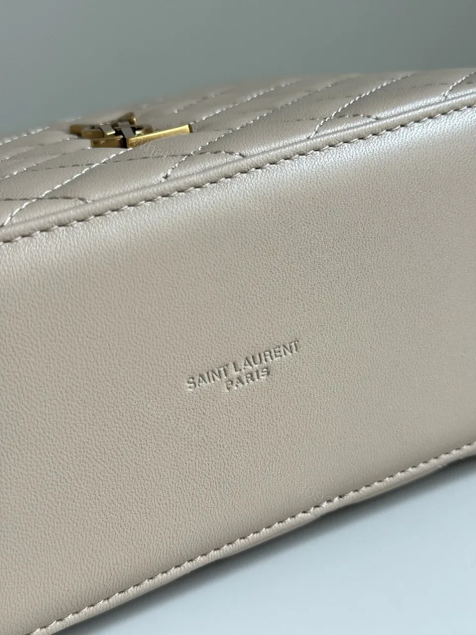View 3 of Quilted Blush Mini Bag with Gold Hardware, Elegant Crossbody