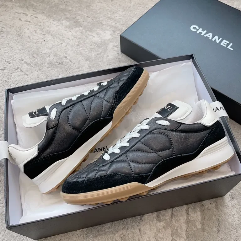 View 3 of Textured Quilted Chanel-Accented High-Tops: Luxury Sneakers