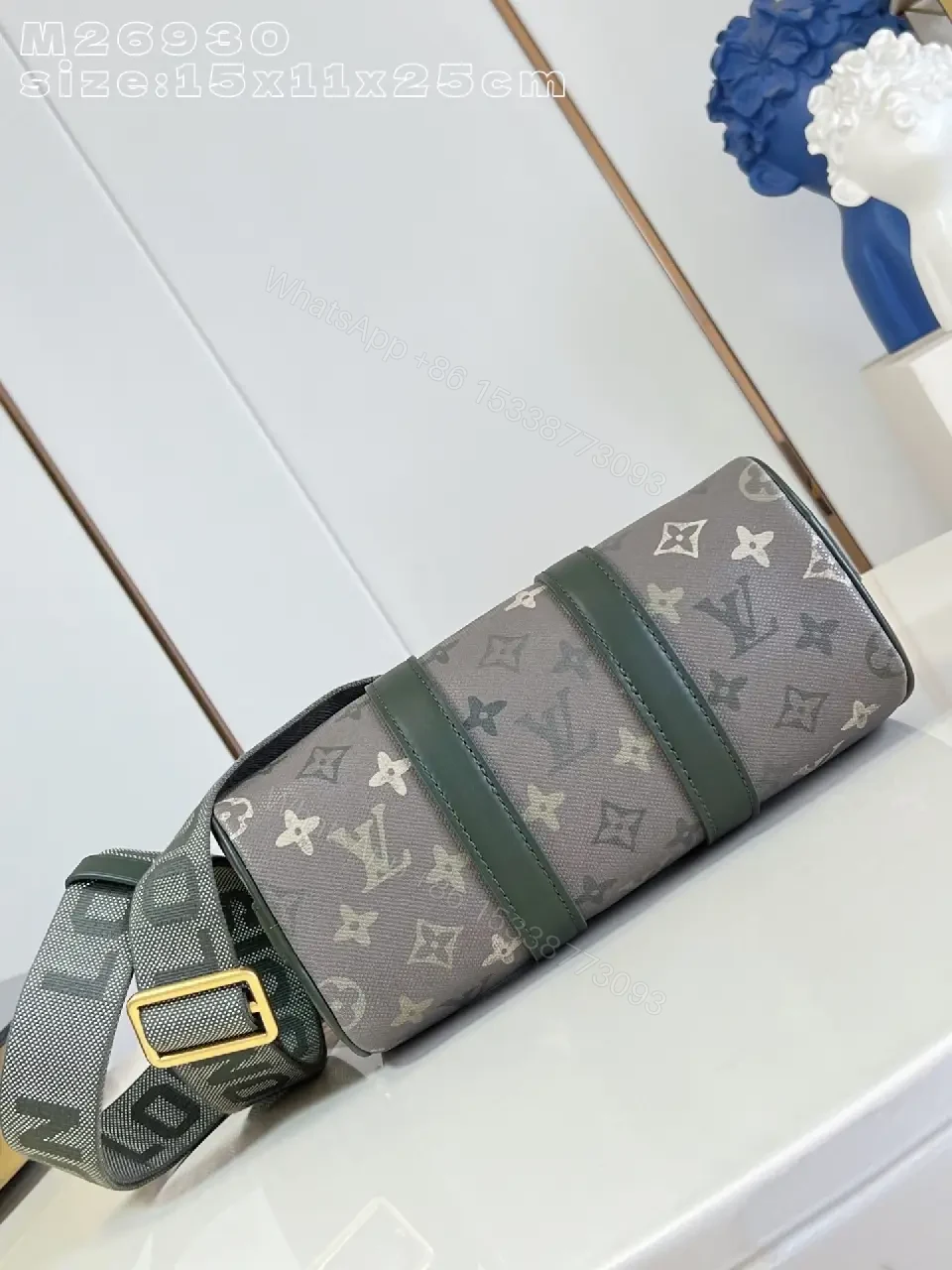 View 3 of Green Leather-Trim Satchel: Monogram Modern Luxury Bag
