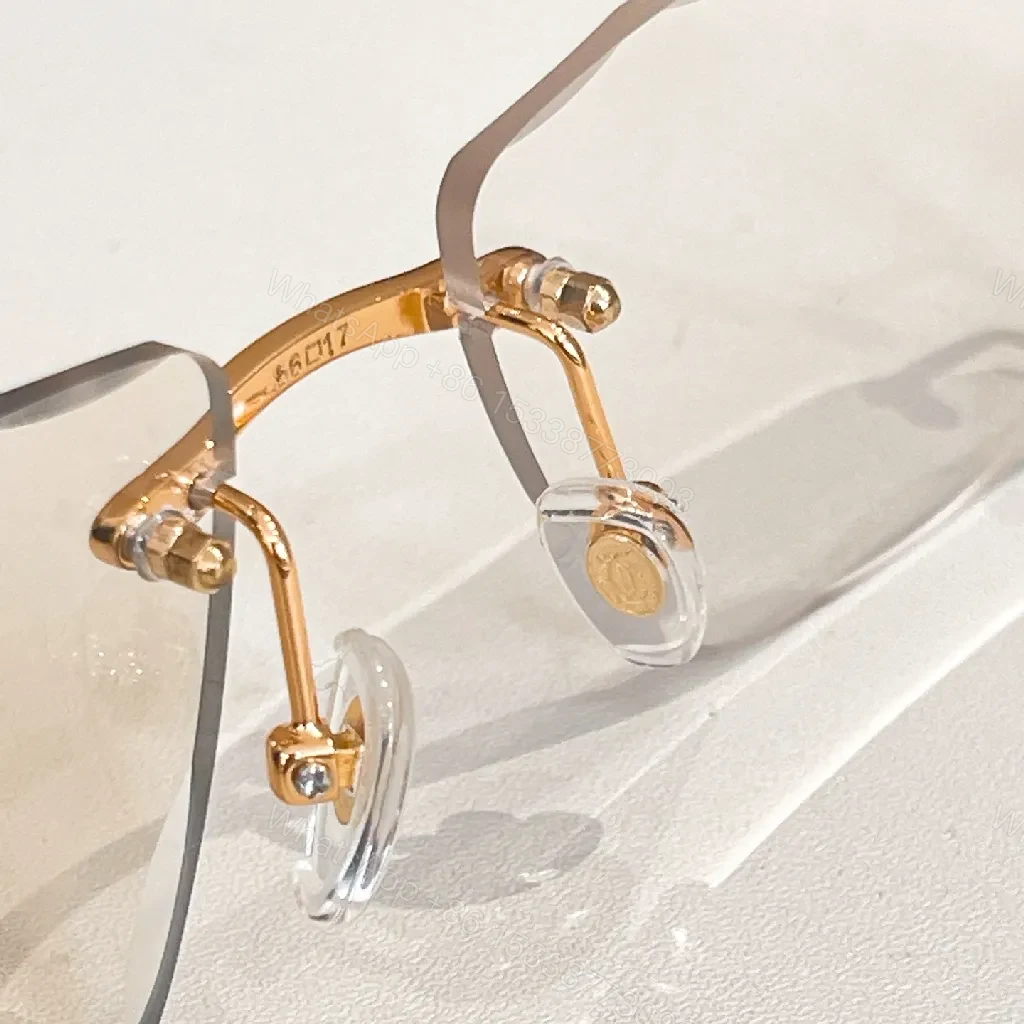 View 5 of Minimalist Rimless Sunglasses with Subtle Metal Accents