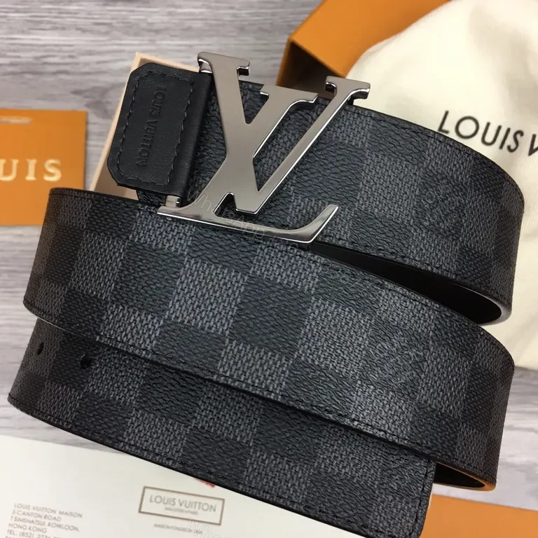 View 2 of Damier Graphite LV Belt: Luxury Black, Signature Buckle, Everyday Style