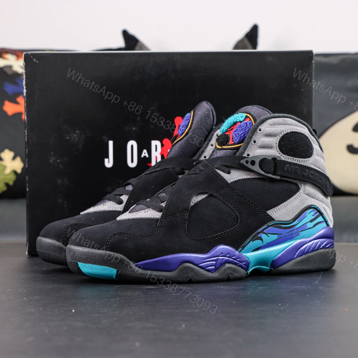 Air Jordan 8 Retro “Aqua” 2025 Reps — view 1