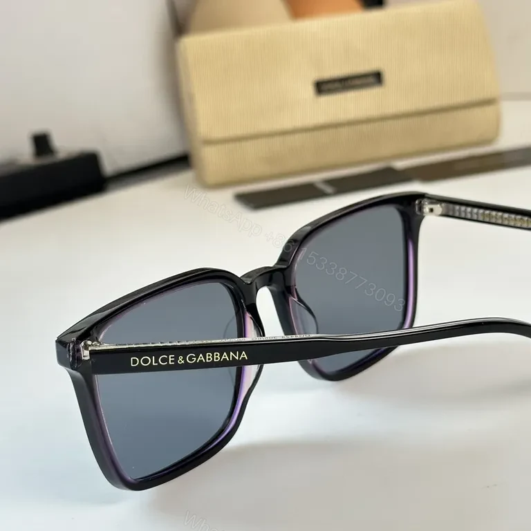 View 3 of Black Acetate Sunglasses â€” Bold Rectangular, UV400 Protection, Dolce & Gabbana