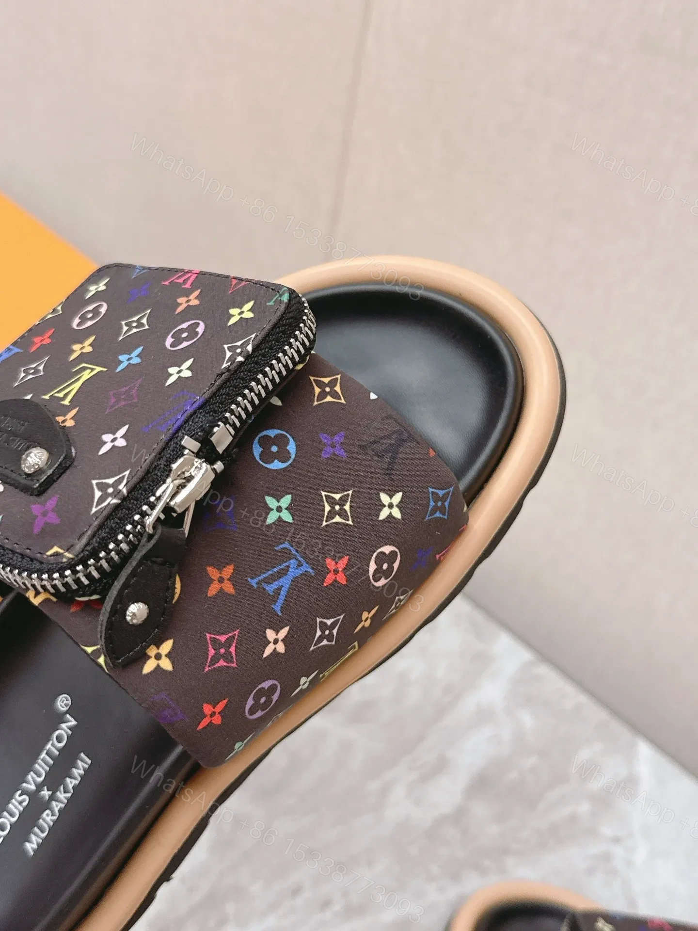 View 2 of LV Women Black Multicolor Canvas Comfort Mules