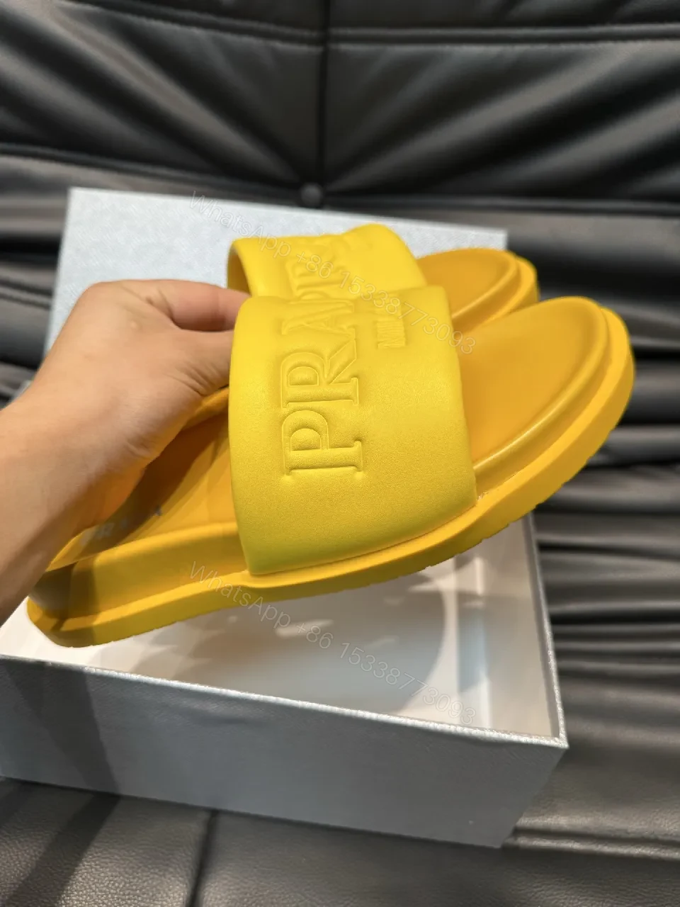 View 8 of Vivid Yellow Slide Sandals – Minimalist Luxury Comfort