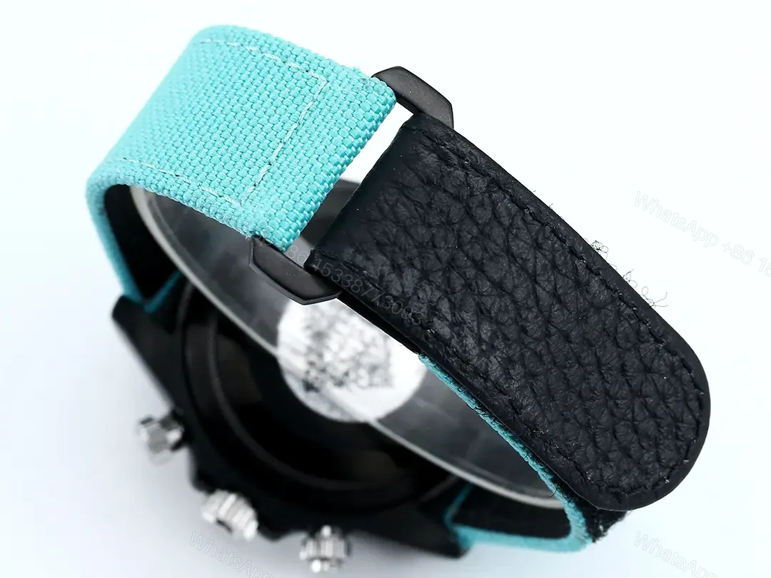 View 9 of Rolex Daytona Rainbow Skeleton Blue Strap replica 40MM Fabric Strap Edition RG-DAYTONA-RAINBOW-SKELETON-BLUE-STRAP-40