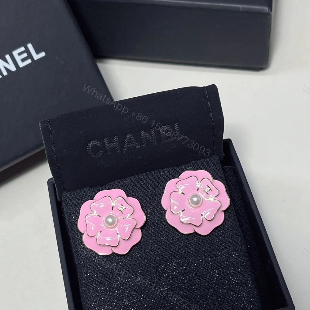 View 4 of CHANEL CAMELLIA EARRINGS PINK ABG218 B21624 U3368