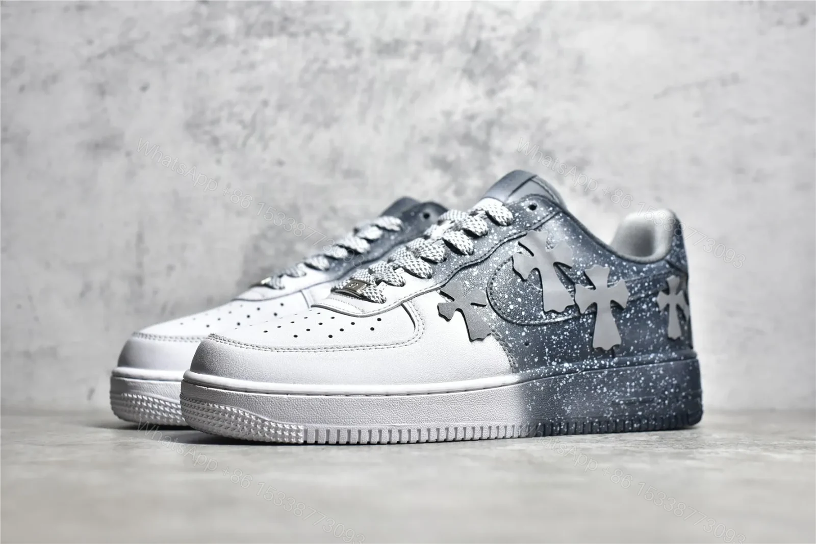 View 2 of Chrome hearts x Air Force Grey and White Reps