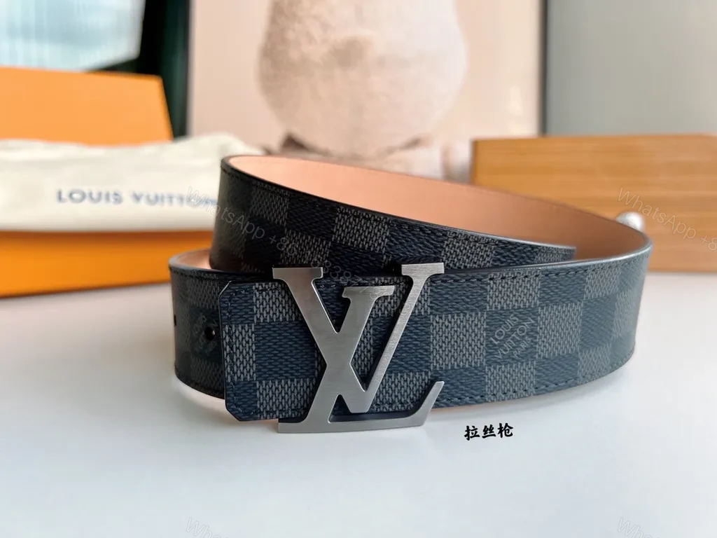 View 6 of Damier Canvas Belt with LV Buckle â€” Signature Luxury Accessory