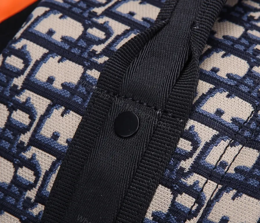 View 7 of Dior Monogram Luxury Backpack: Navy Leather Trim, Everyday Style
